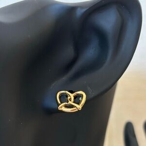 Kate Spade ‘Twist & Shout’ pretzel gold plated stud earrings